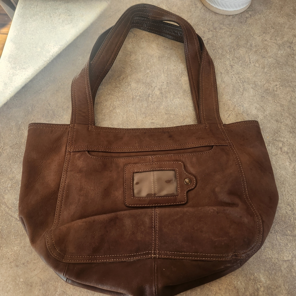 Fossil Dark Brown Leather Tote